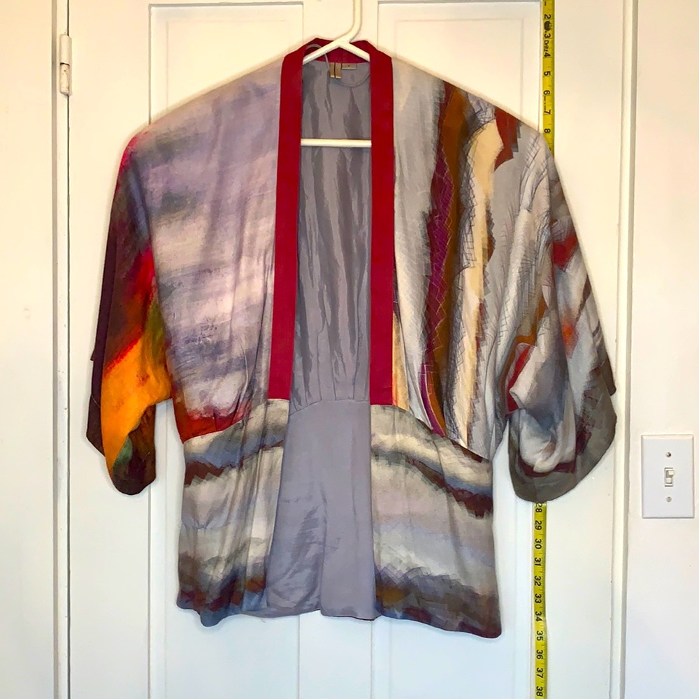 Colorful Watercolor Ombré Kimono Wrap Cape